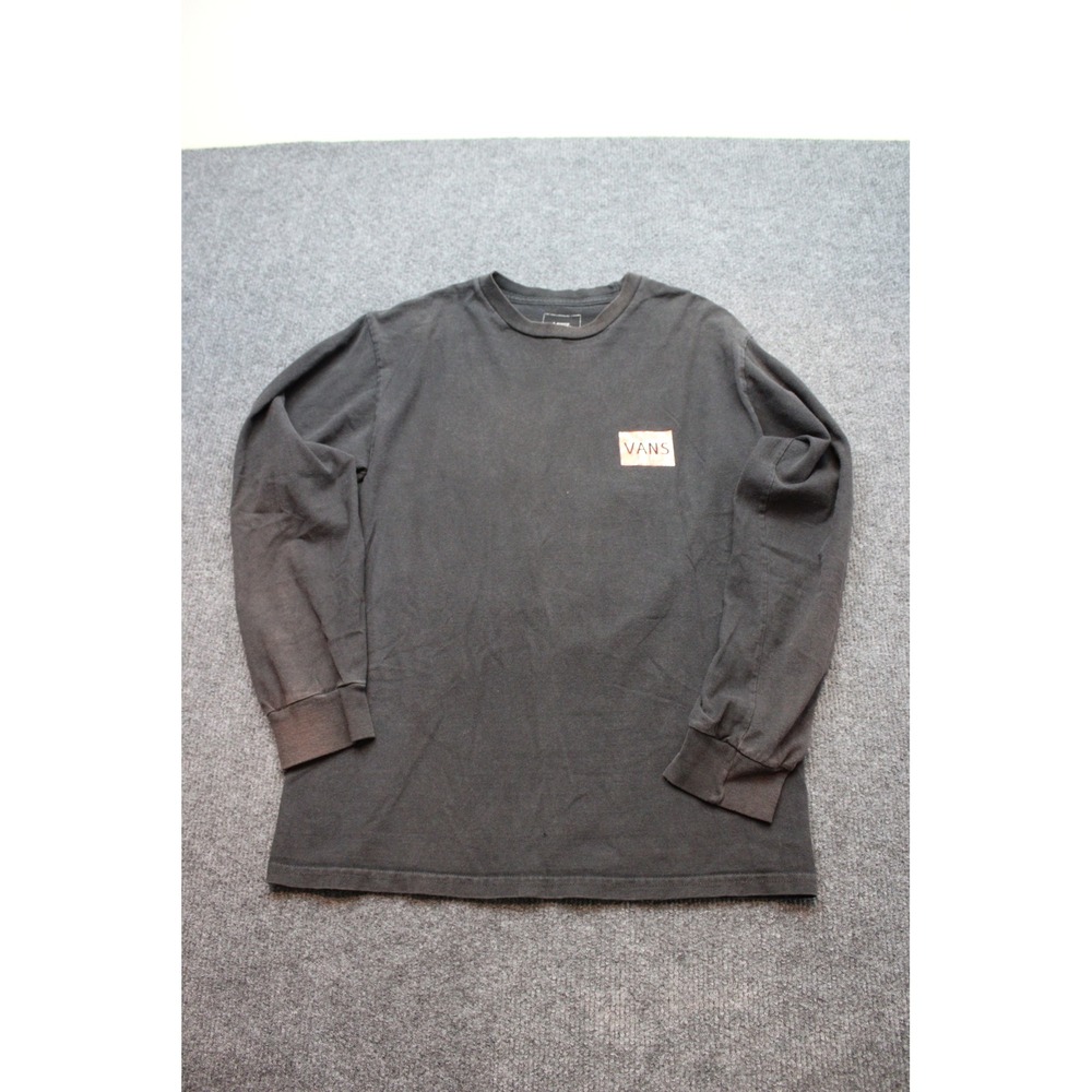 Vans Off The Wall Graphic Long Sleeve Tee Mens Small Black Classic Fit Cotton